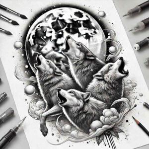 wolves tattoo design ideas true-to-life silent predator represents endurance