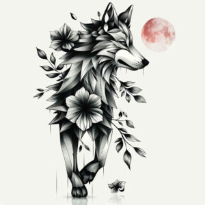 wolves tattoo design ideas Surrealism mysterious twilight eyes for nape