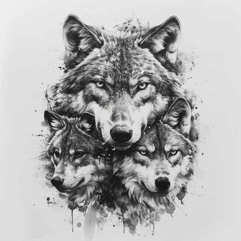 wolves tattoo design ideas Realism transparent layer twilight eyes perseverance and power