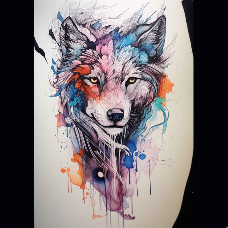 wolves tattoo design ideas Surrealism metamorphosis twilight eyes shows determination