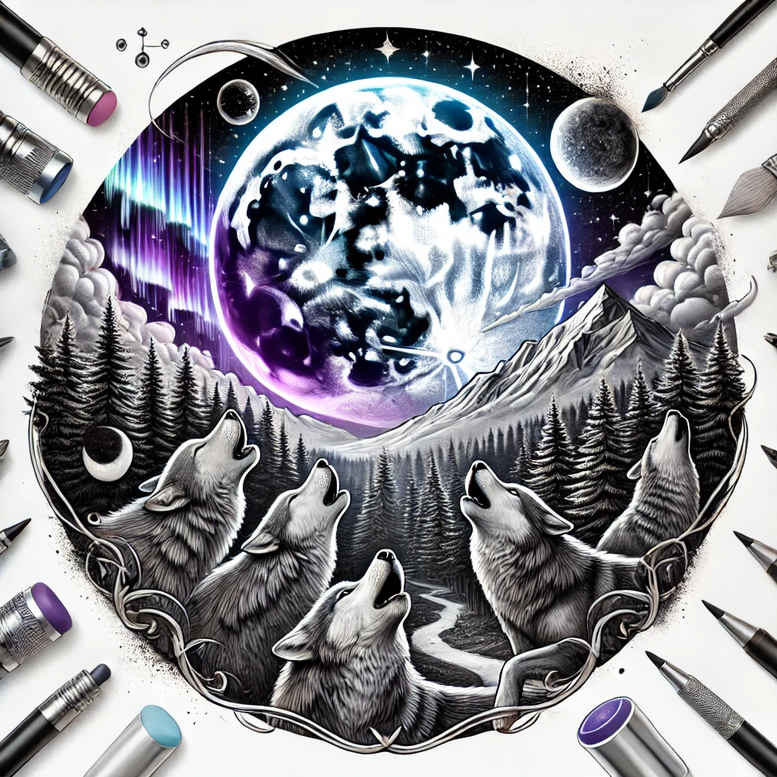 wolves tattoo design ideas black-and-white wild soul for wrist