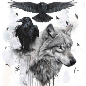 wolves tattoo design ideas Surrealism phantasm wild soul stands for courage