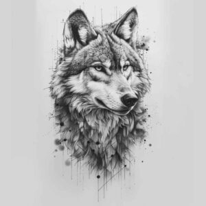 tribal-wolf-tattoo – tattoo design ideas free ai generated – neotraditional-refined-lines – for-collarbone – Gallery: wolves-inkby-ai