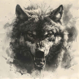 wave-wolf-tattoo – tattoo design ideas free ai generated – realism-dimensional-ink – for-thigh – Gallery: wolves-inkby-ai