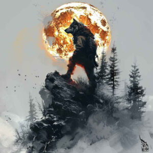 wave-wolf-tattoo – tattoo design ideas free ai generated – realism-moist-gloss – for-arm – Gallery: wolves-inkby-ai