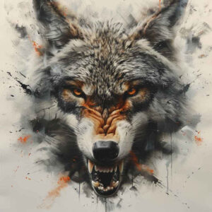 wave-wolf-tattoo – tattoo design ideas free ai generated – surrealism-melted-shapes – for-foot – Gallery: wolves-inkby-ai
