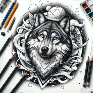 wolf-tattoo – tattoo design ideas free ai generated – neotraditional-classic-shading – for-palm – Gallery: wolves-inkby-ai