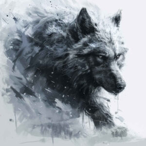 wolf-tattoo – tattoo design ideas free ai generated – surrealism-phantom – for-hip – Gallery: wolves-inkby-ai