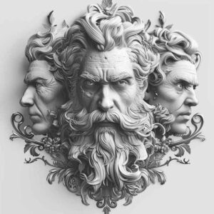 divinity-symbol-tattoo – tattoo design ideas free ai generated – neotraditional-color-richness – for-behind-ear – Gallery: zeus-inkby-ai