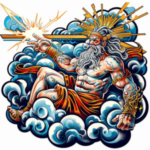 fire-motif-tattoo – tattoo design ideas free ai generated – surrealism-mystical – for-upper-arm – Gallery: zeus-inkby-ai