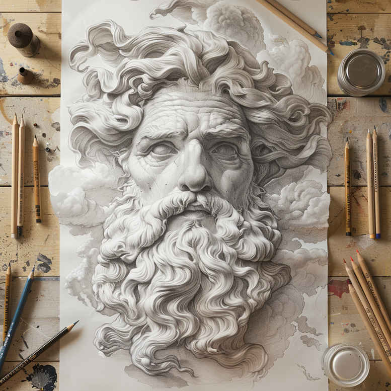 light-motif-tattoo – tattoo design ideas free ai generated – neotraditional-dynamic-color – for-knee – Gallery: zeus-inkby-ai