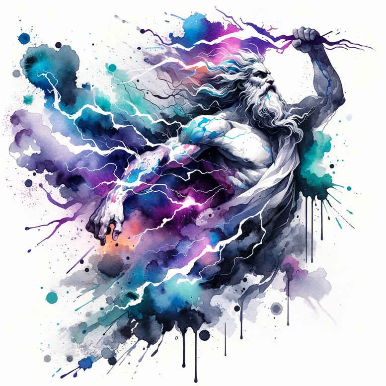 lightning-symbol-tattoo – tattoo design ideas free ai generated – neotraditional-expressive-color – for-chest – Gallery: zeus-inkby-ai