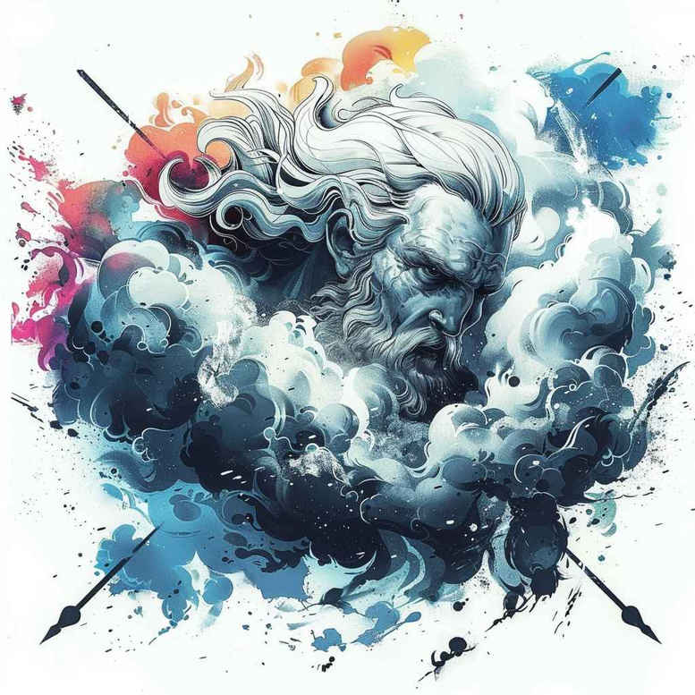 motion-tattoo – tattoo design ideas free ai generated – neotraditional-artistic-contrast – for-chest – Gallery: zeus-inkby-ai