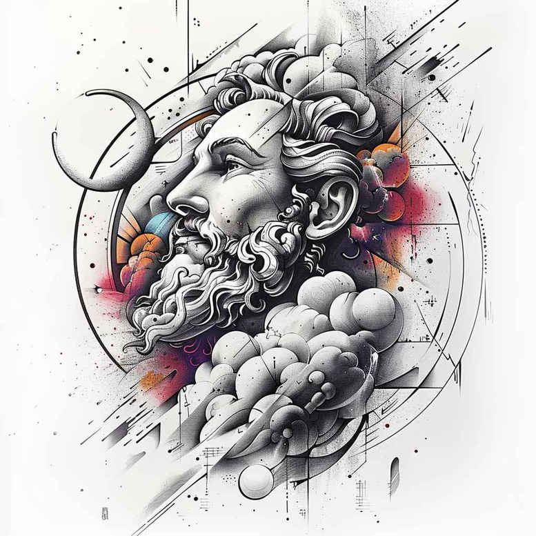 nature-motif-tattoo – tattoo design ideas free ai generated – realism-true-to-life – for-upper-arm – Gallery: zeus-inkby-ai