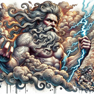 ornamental-zeus-tattoo – tattoo design ideas free ai generated – neotraditional-classic-motifs – for-heel – Gallery: zeus-inkby-ai