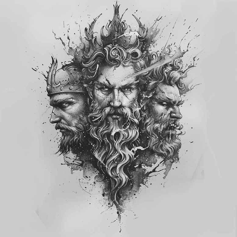 ornamental-zeus-tattoo – tattoo design ideas free ai generated – neotraditional-modern-classic – for-stomach – Gallery: zeus-inkby-ai
