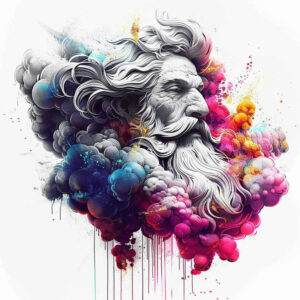 strength-and-might-tattoo – tattoo design ideas free ai generated – neotraditional-smooth-gradients – for-nape – Gallery: zeus-inkby-ai