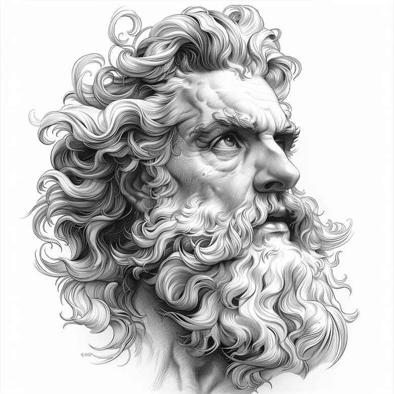 zeus tattoo design ideas Surrealism visual paradox cloud throne symbol of resilience