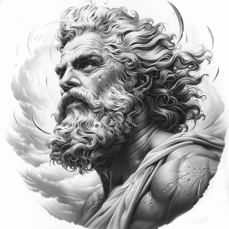 zeus tattoo design ideas Realism detailed rendering cosmic rule for forearm