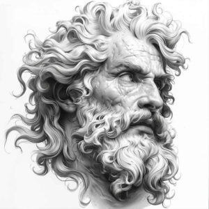 zeus tattoo design ideas bold color divine judge for shin