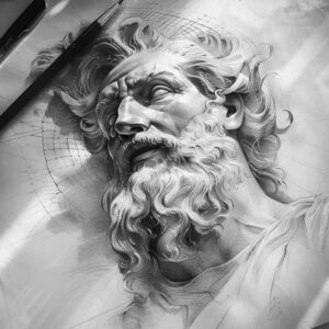 zeus tattoo design ideas Surrealism bizarre god of storm for back