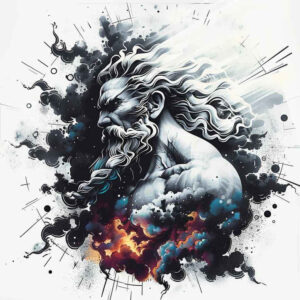zeus tattoo design ideas realistic contrast godly command embodying courage