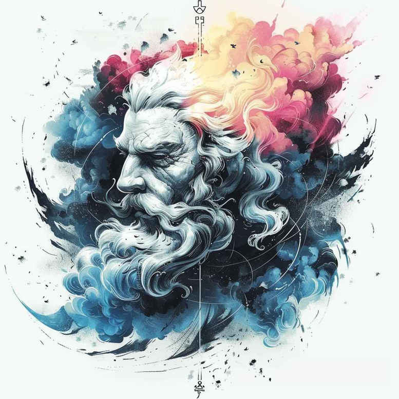zeus tattoo design ideas expressive color heavenly might for lower arm