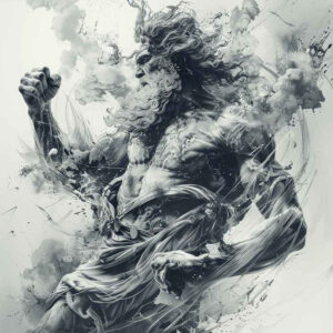 zeus tattoo design ideas Realism clean background high throne embodying resilience