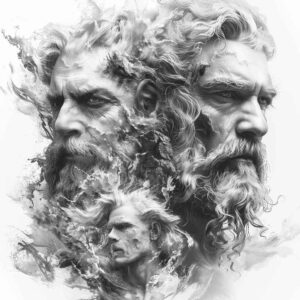 zeus tattoo design ideas Surrealism chromatic aberration immortal leader for chest