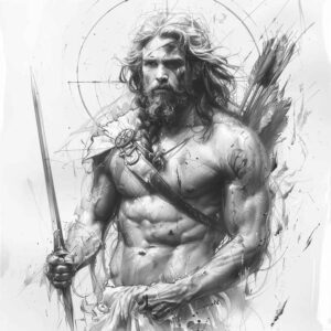 zeus tattoo design ideas Realism color precision justice flame for chest
