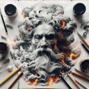 zeus tattoo design ideas Realism skin realism justice flame for toe