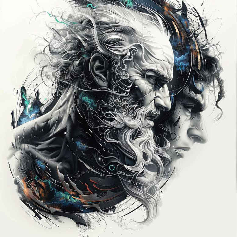 zeus tattoo design ideas hyper-detailed mighty god for upper chest