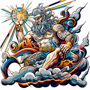 zeus tattoo design ideas Realism realistic lighting mythic justice stands for strength