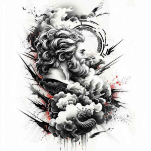 zeus tattoo design ideas Surrealism phantasm ruler of skies symbolising determination