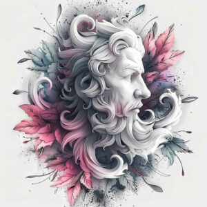 zeus tattoo design ideas color blending storm bringer for stomach