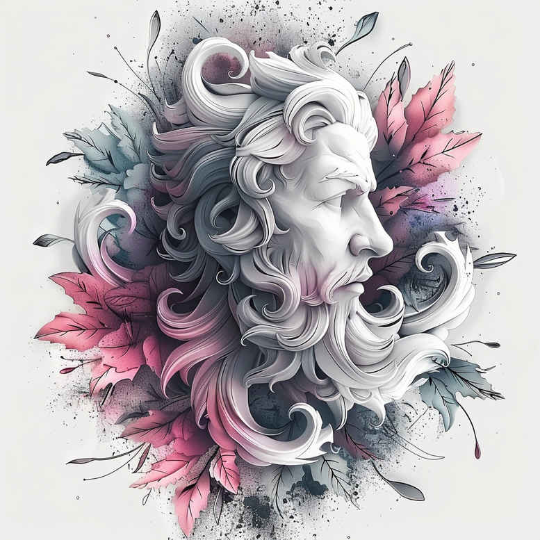 zeus tattoo design ideas color blending storm bringer for stomach