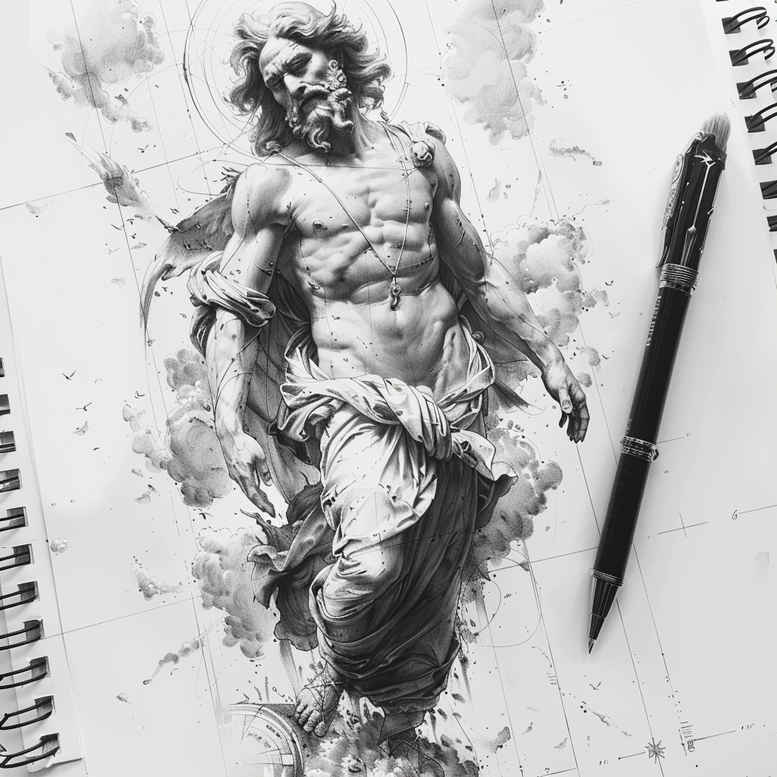 zeus tattoo design ideas artistic flair thunder roar for chest