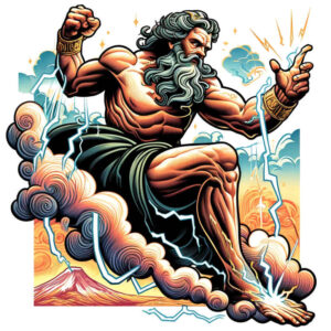 zeus tattoo design ideas rich shading thunder roar for triceps