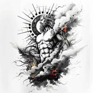 trident-tattoo – tattoo design ideas free ai generated – neotraditional-layered-fill – for-nape – Gallery: zeus-inkby-ai
