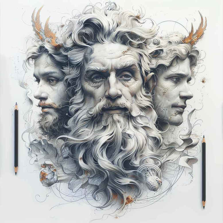 trident-tattoo – tattoo design ideas free ai generated – realism-lifelike-eyes – for-abdomen – Gallery: zeus-inkby-ai