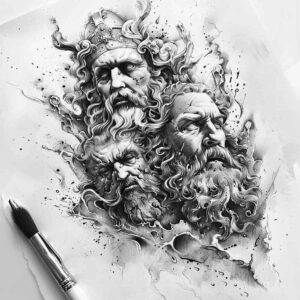 war-motif-tattoo – tattoo design ideas free ai generated – surrealism-ethereal-glow – for-wrist – Gallery: zeus-inkby-ai