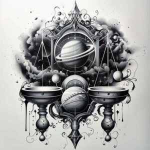balance-symbol-ornate-for-hip – tattoo design ideas free ai generated – Gallery: zodiac-signs-inkby-ai