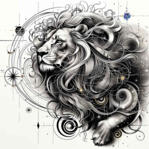 astrological-motif-celestial-for-calf – tattoo design ideas free ai generated – Gallery: zodiac-signs-inkby-ai