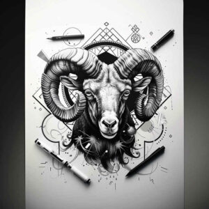 destiny-sign-detailed-symmetry-for-ankle – tattoo design ideas free ai generated – Gallery: zodiac-signs-inkby-ai