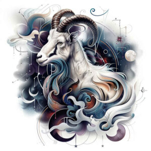 cosmic-sign-artistic-swirl-for-lower-thigh – tattoo design ideas free ai generated – Gallery: zodiac-signs-inkby-ai