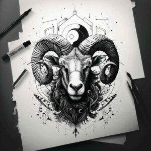 zodiac-signs tattoo design ideas micro tattoo astral force symbolising perseverance