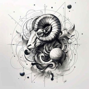 zodiac-signs tattoo design ideas no shading birth emblem endurance and power
