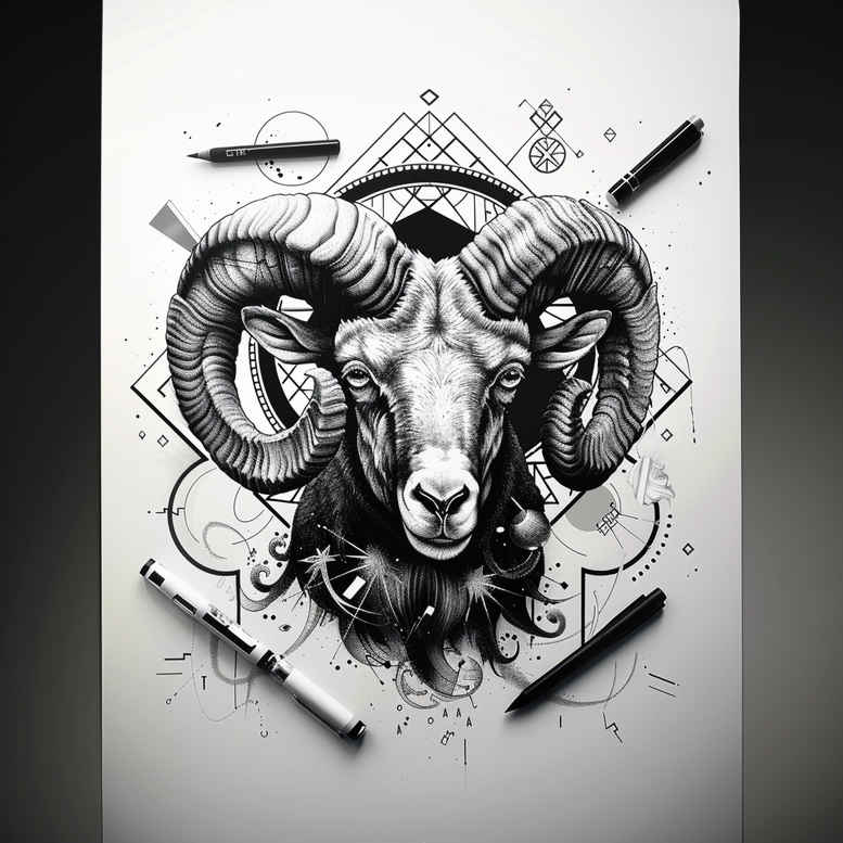 zodiac-signs tattoo design ideas ultra-thin birth map for stomach