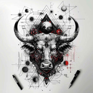 zodiac-signs tattoo design ideas abstract birth path for neck