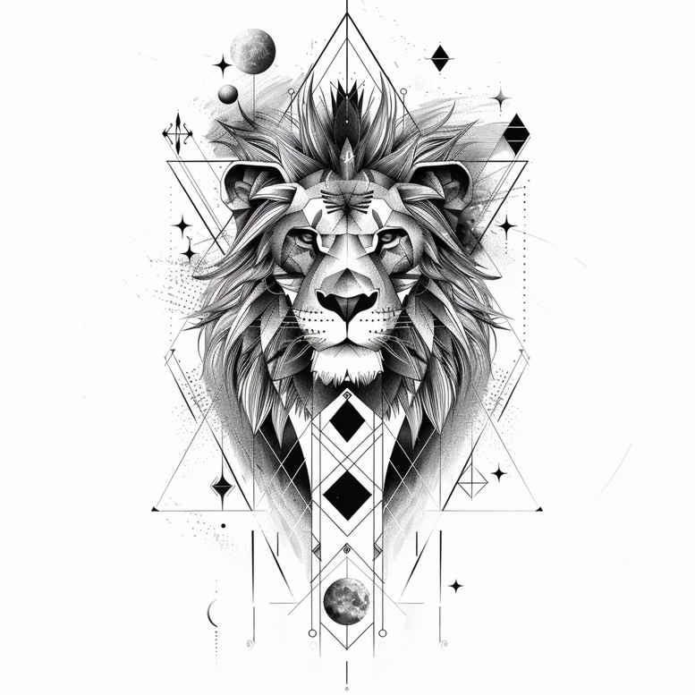 zodiac-signs tattoo design ideas outline only cosmic pattern meaning strength